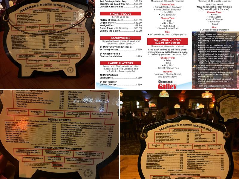 Clearman's North Woods Inn of Covina Menu