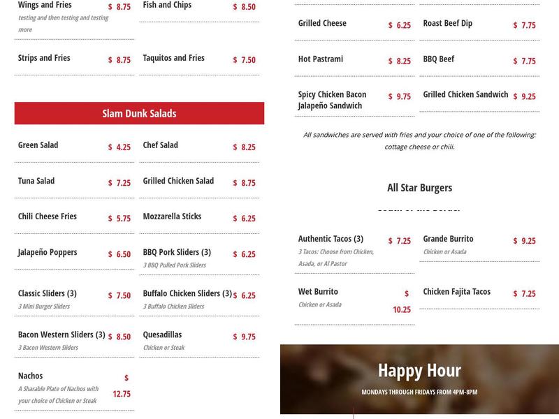 Rude Dog Bar & Grill Menu