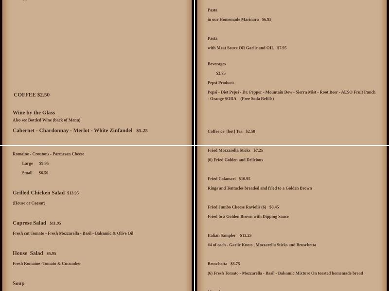 Don Vito's Italian Restaurant Menu