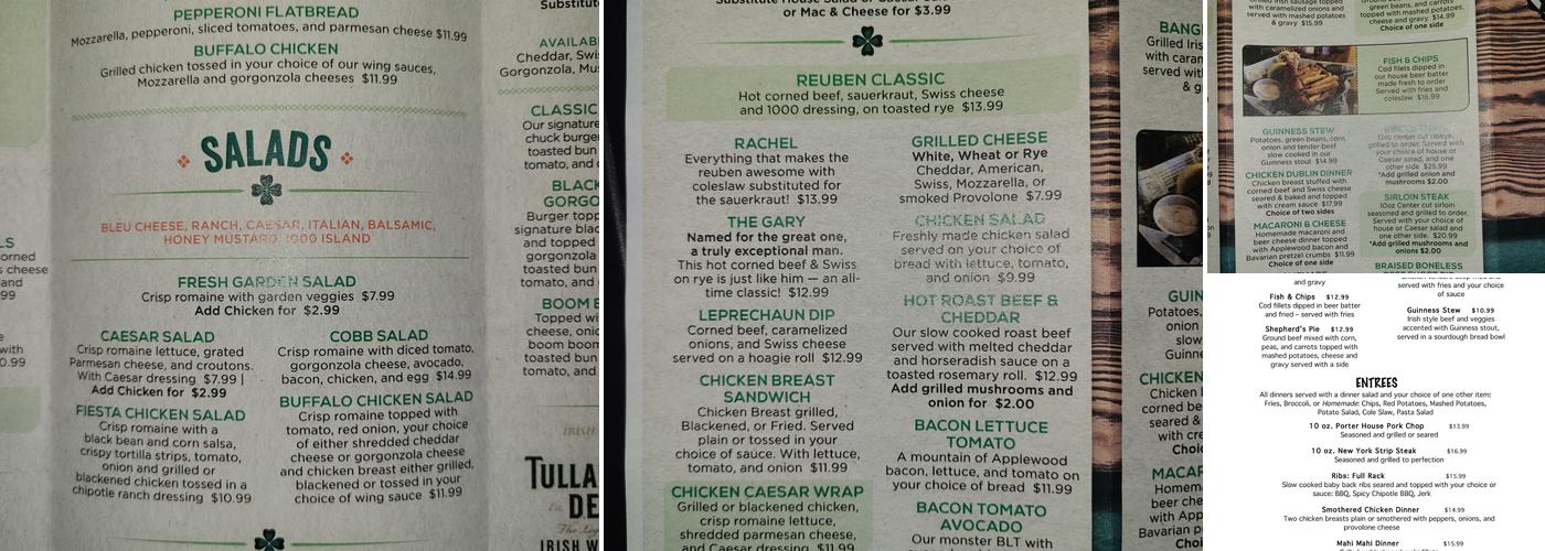 McK's Tavern Menu
