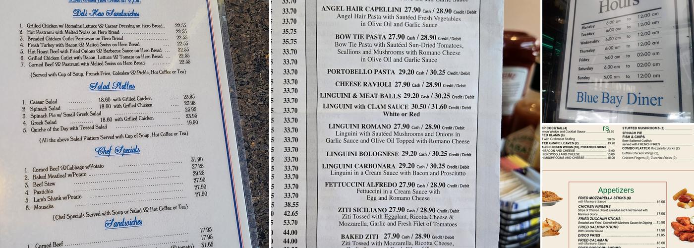 Blue Bay Diner Menu