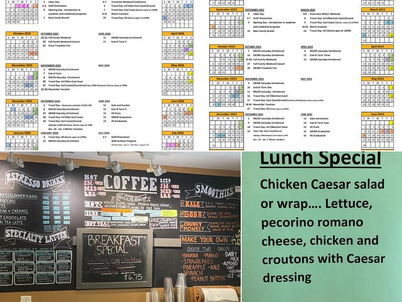 Café Riverview Menu