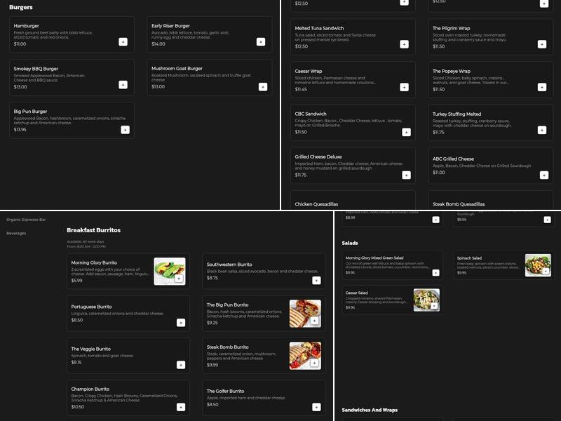 Morning Glory Cafe Menu