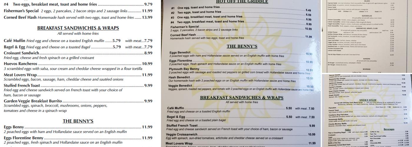 6A Cafe Menu