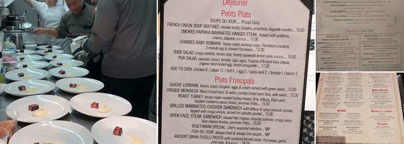 Pain D'Avignon Restaurant Boulangerie Menu