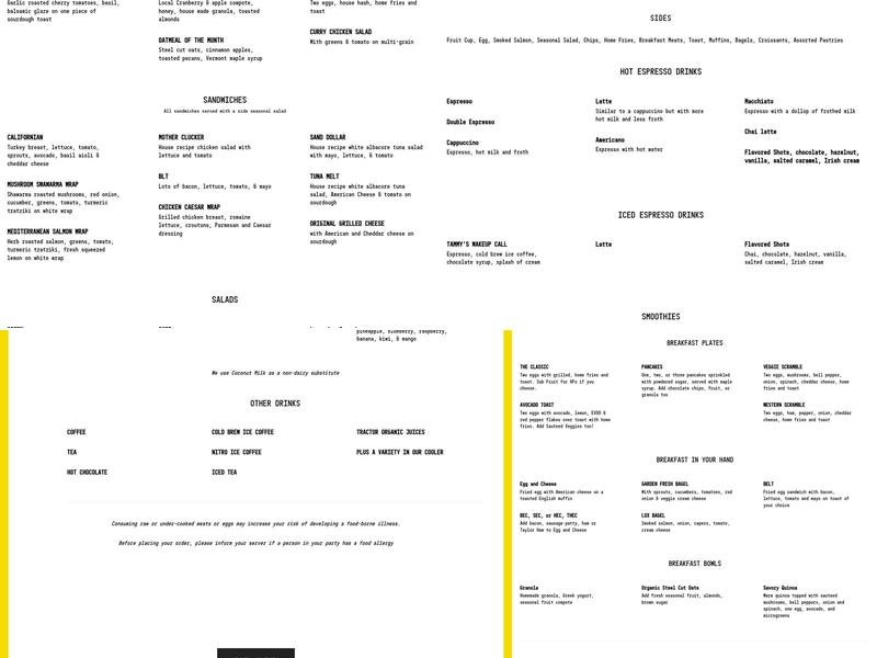 The Pineapple Caper Cafe Menu