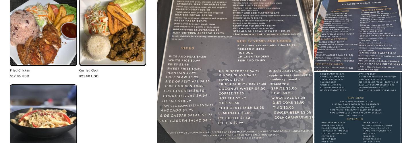 Island Cafe & Grill Menu