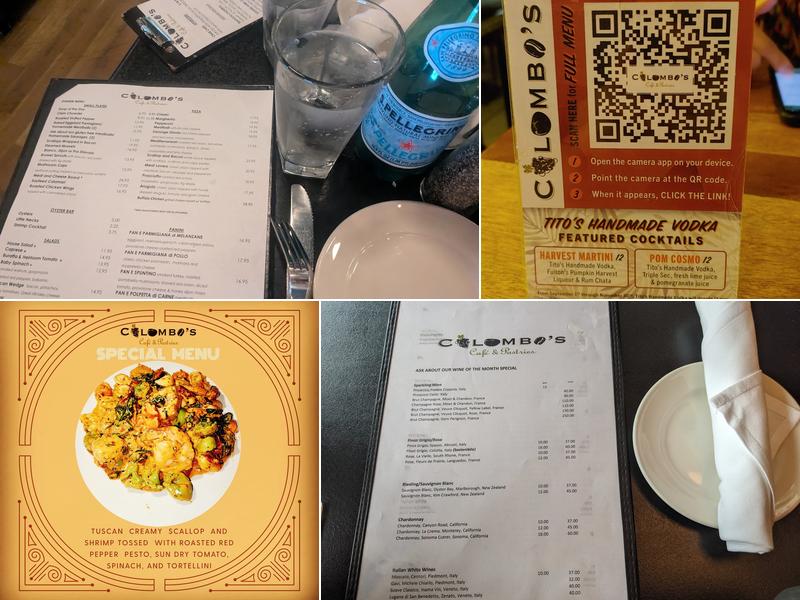 Colombo's Cafe & Pastries Menu