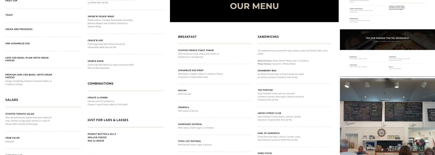 Beth's Bakery & Cafe Menu