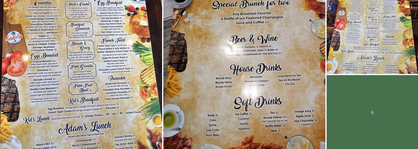 Adam's Egg Menu