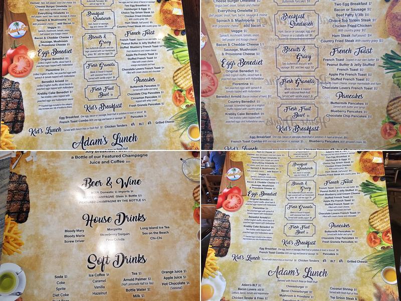 Adam's Egg Menu