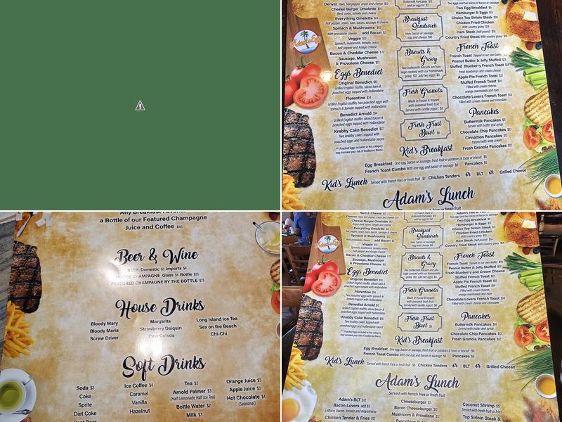 Adam's Egg Menu