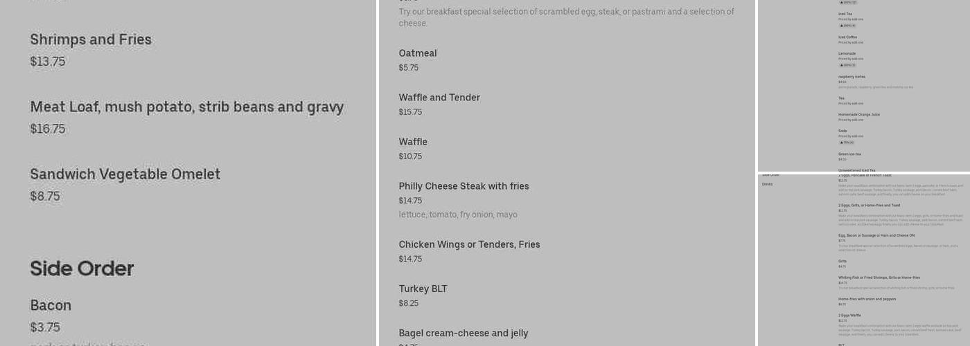 Springfield Diner Menu