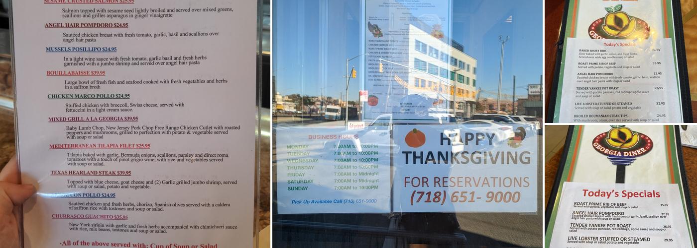 Georgia Diner Menu