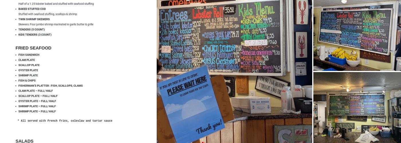 Sesuit Harbor Cafe Menu