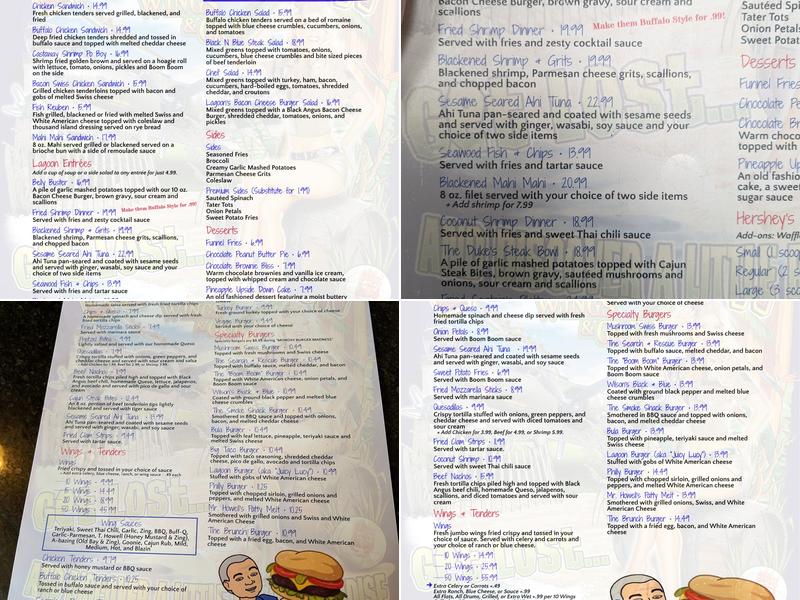 Lost Lagoon Wings and Grill Menu