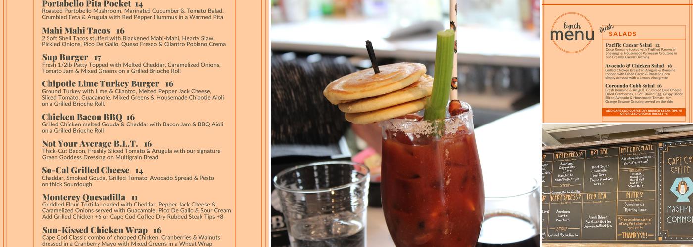 Cape Cod Coffee @ Mashpee Commons Menu