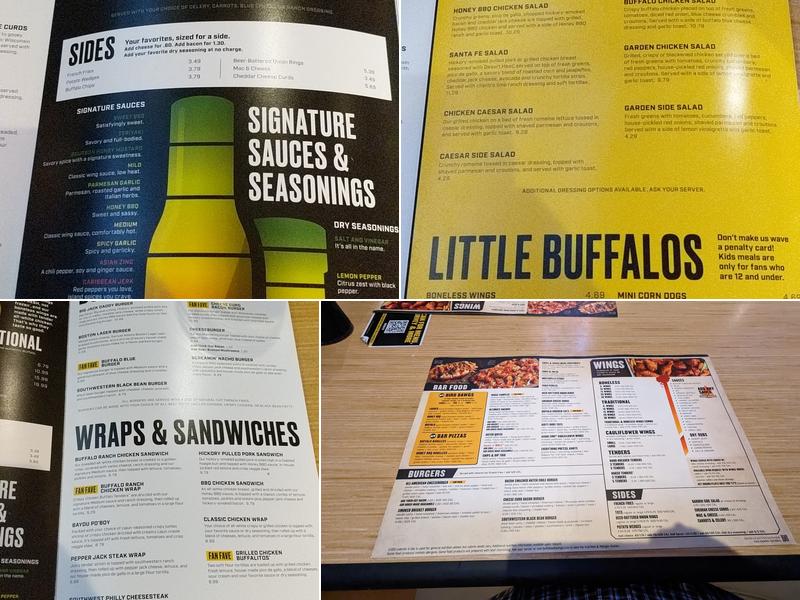 Buffalo Wild Wings Menu