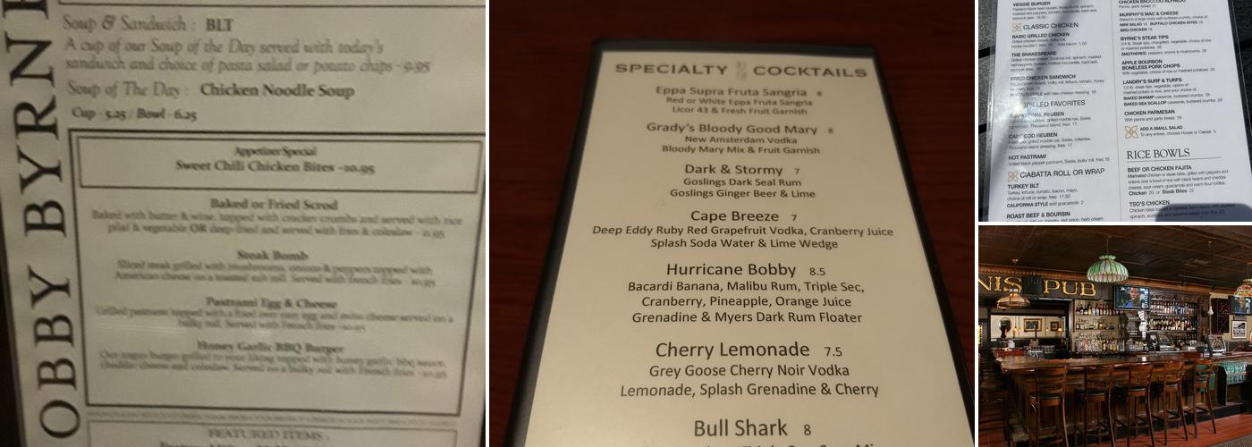 Bobby Byrne's Menu