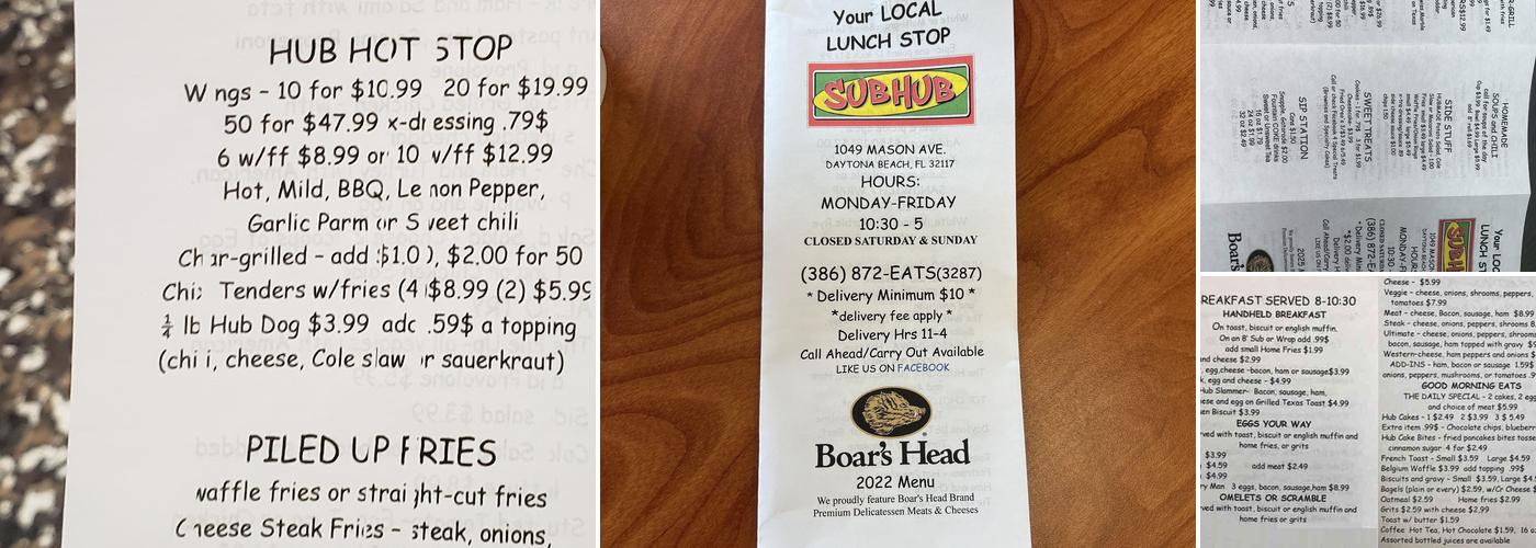 Sub Hub Menu