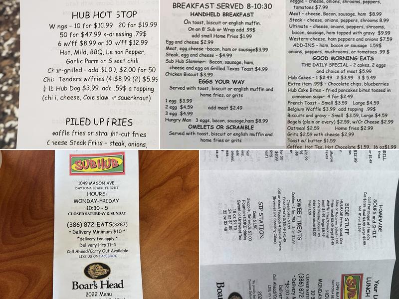 Sub Hub Menu