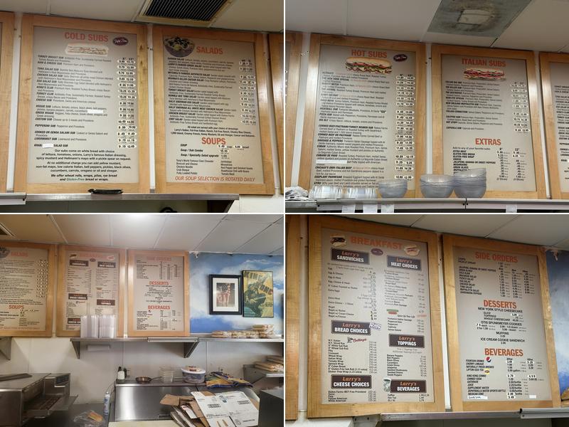 Larry's Giant Subs Menu