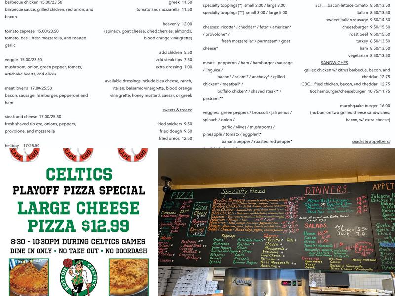B & B Pizza Menu