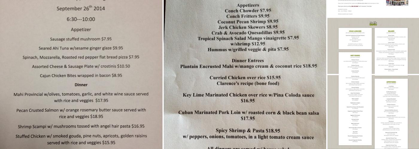 Chef Papa's Cafe and Catering Menu