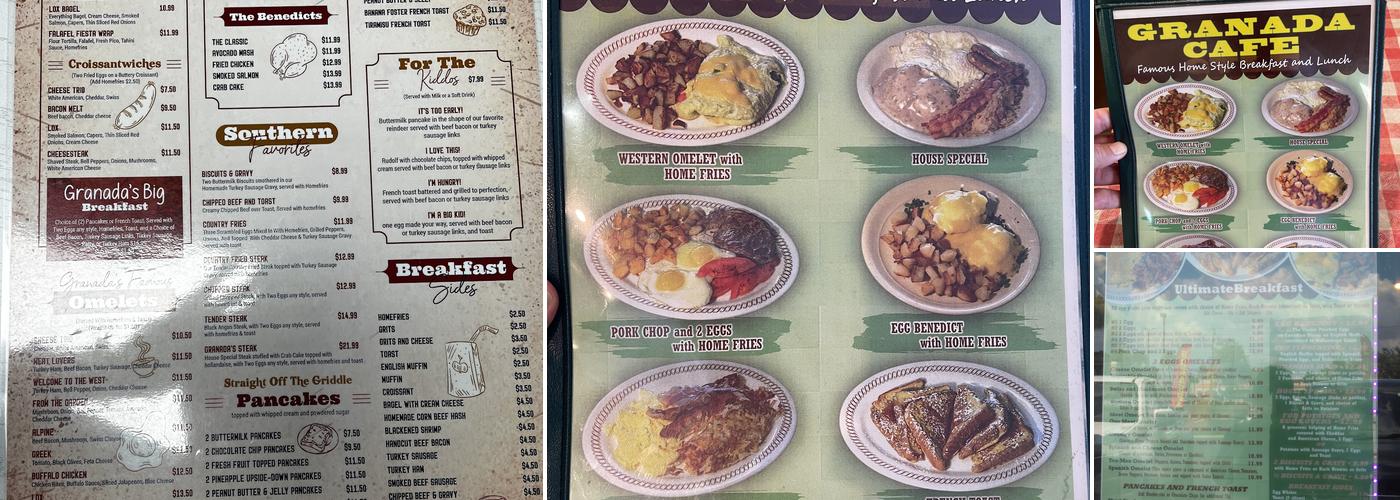 Granada Cafe Menu