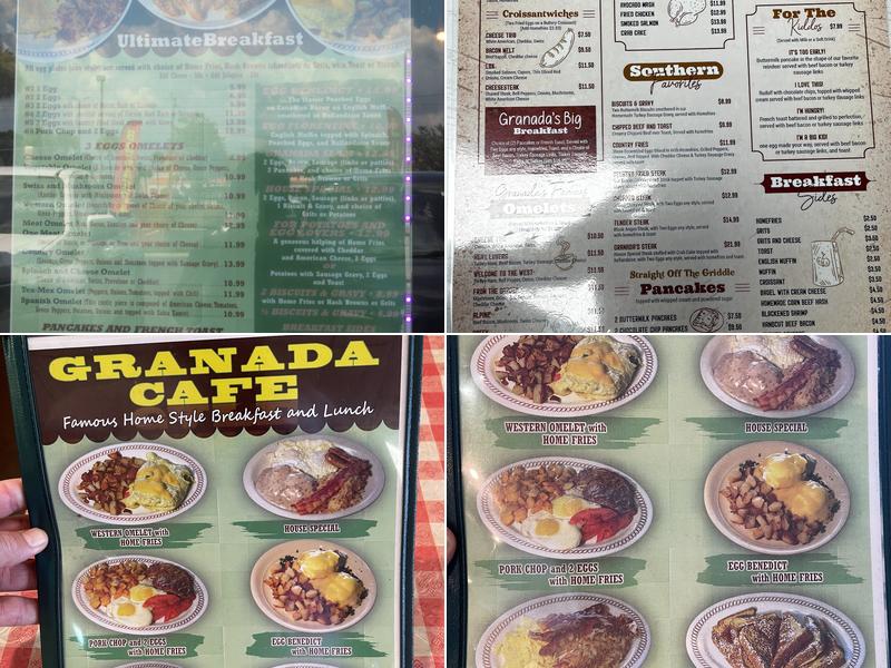 Granada Cafe Menu