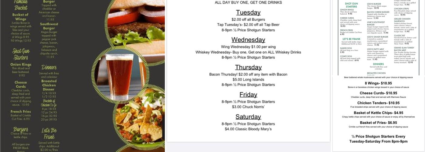Izzo's Menu