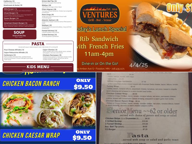 Ventures Bar & Grill Menu