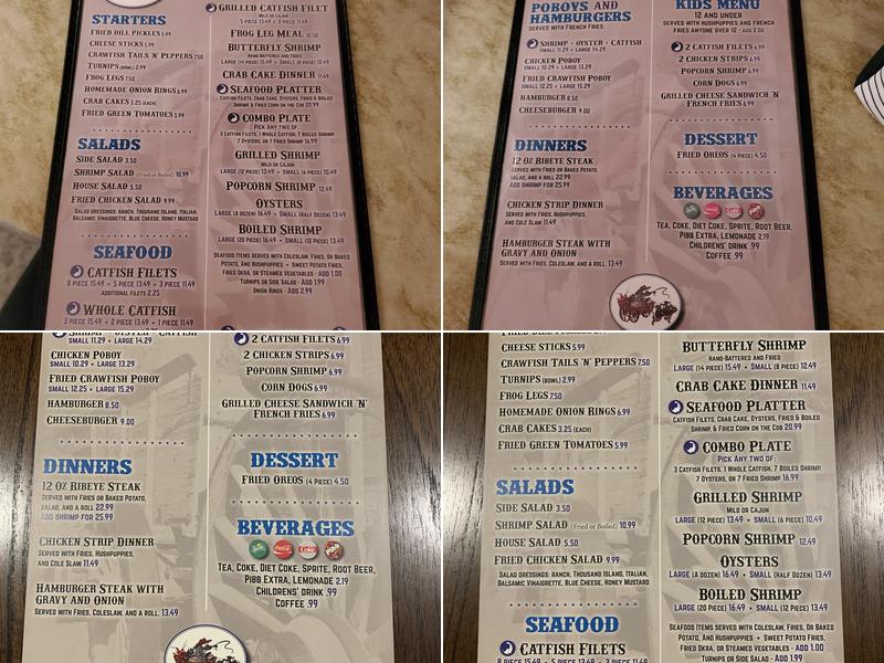 Catfish Wagon Menu