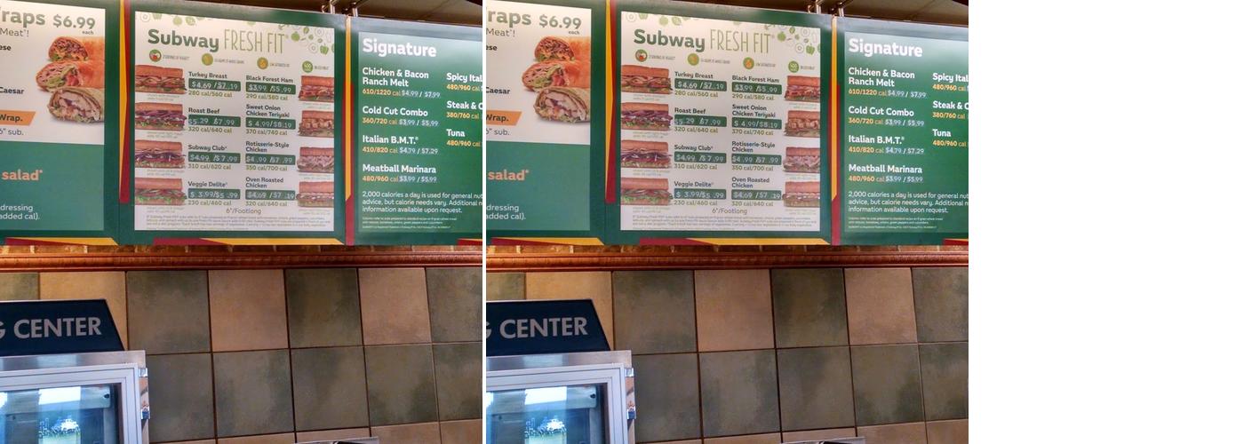 Subway Menu