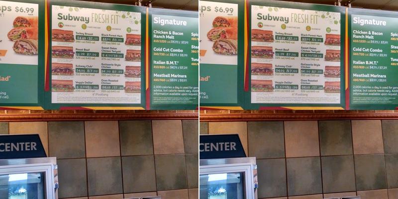 Subway Menu