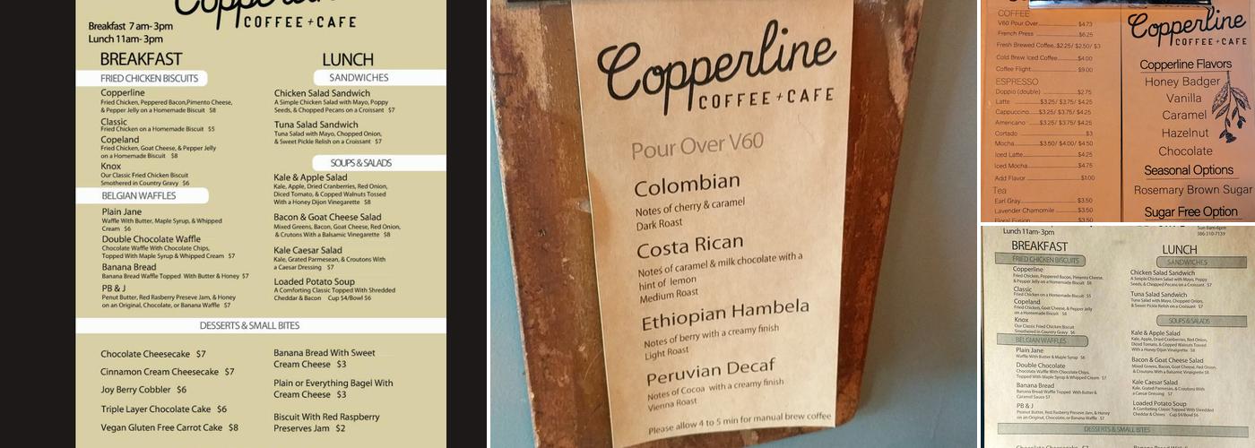 Copperline Coffee + Cafe Menu