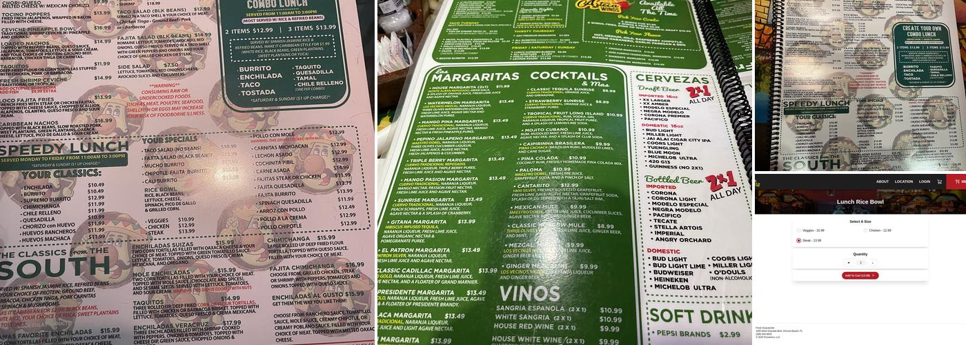 Fresh Guacamole Tequila & Bar Menu