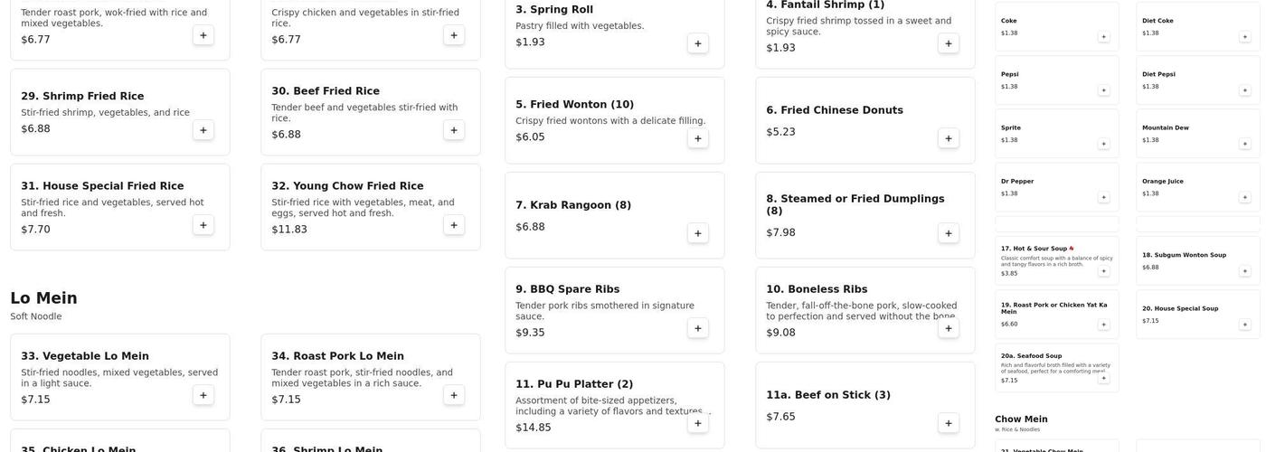 Great China Menu