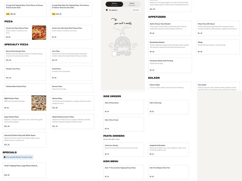 Albany Pizzaria Menu
