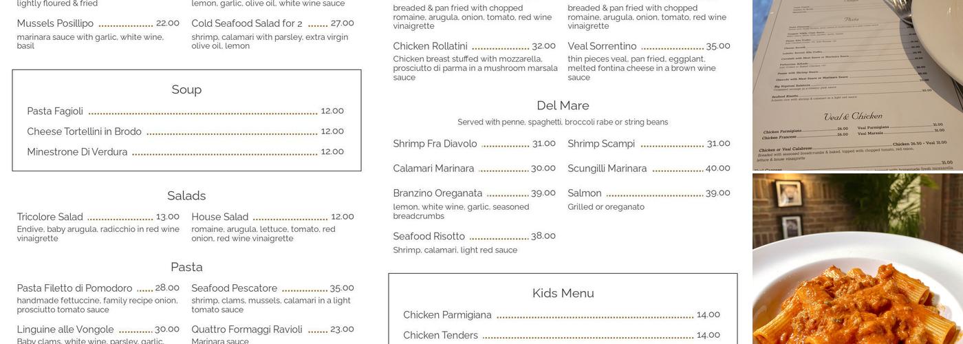 Filomena's Menu