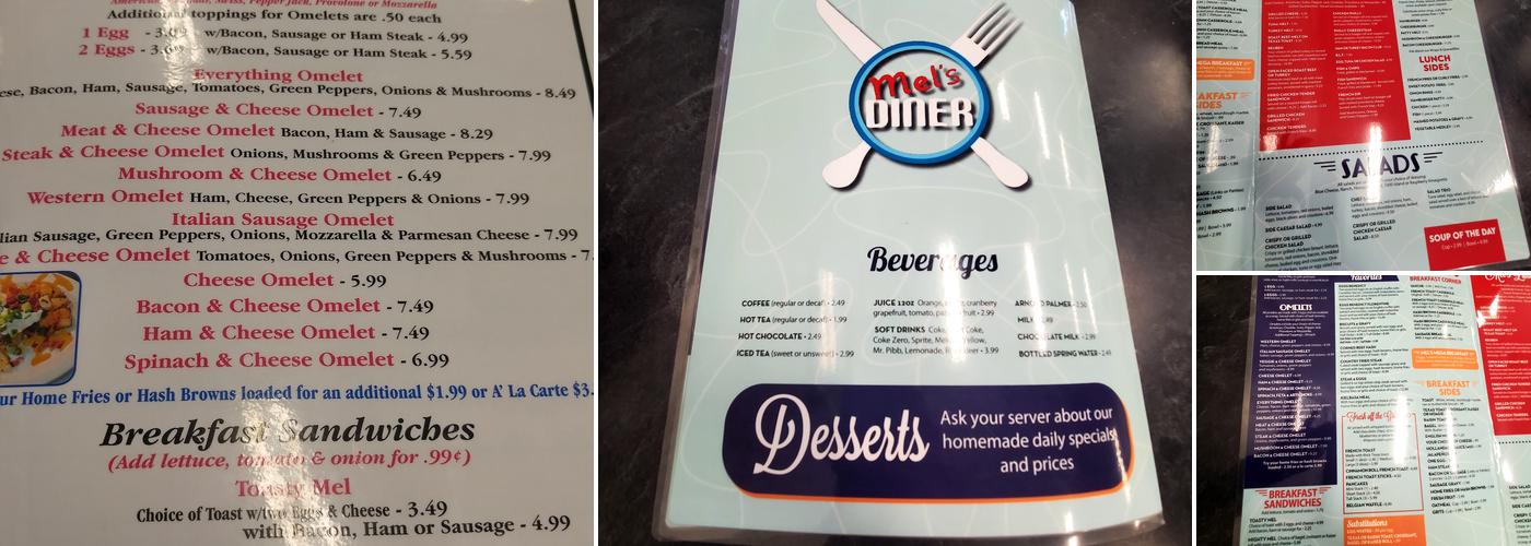 Mel's Diner Menu