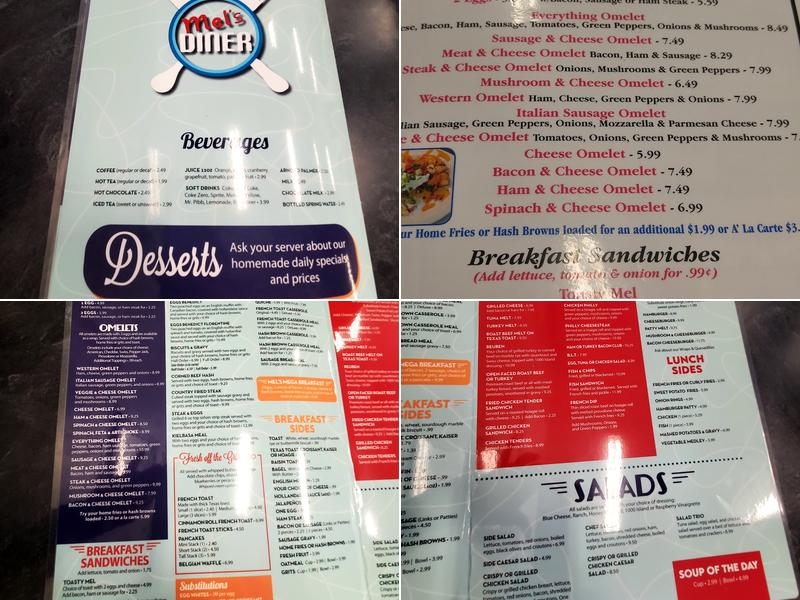 Mel's Diner Menu