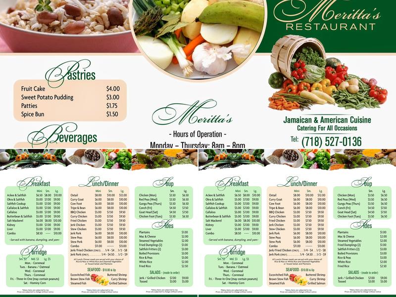 Meritta's Menu