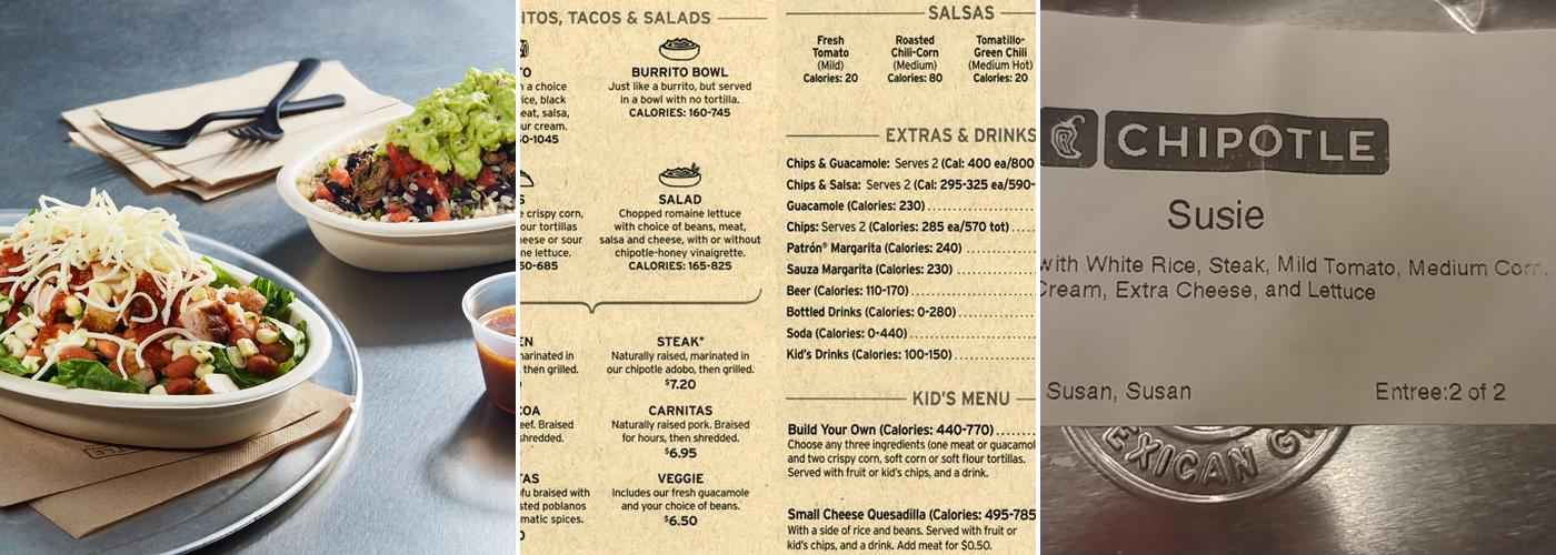 Chipotle Mexican Grill Menu