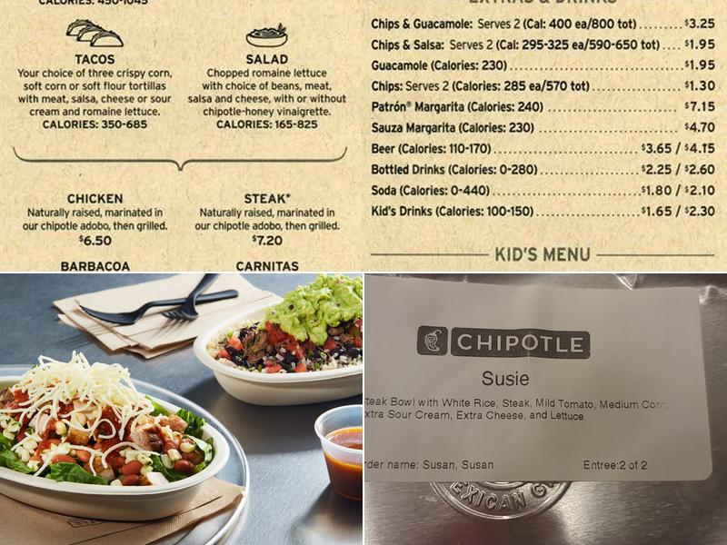 Chipotle Mexican Grill Menu