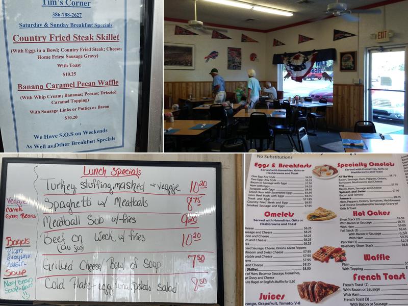 Tim's Corner Restaurant Menu