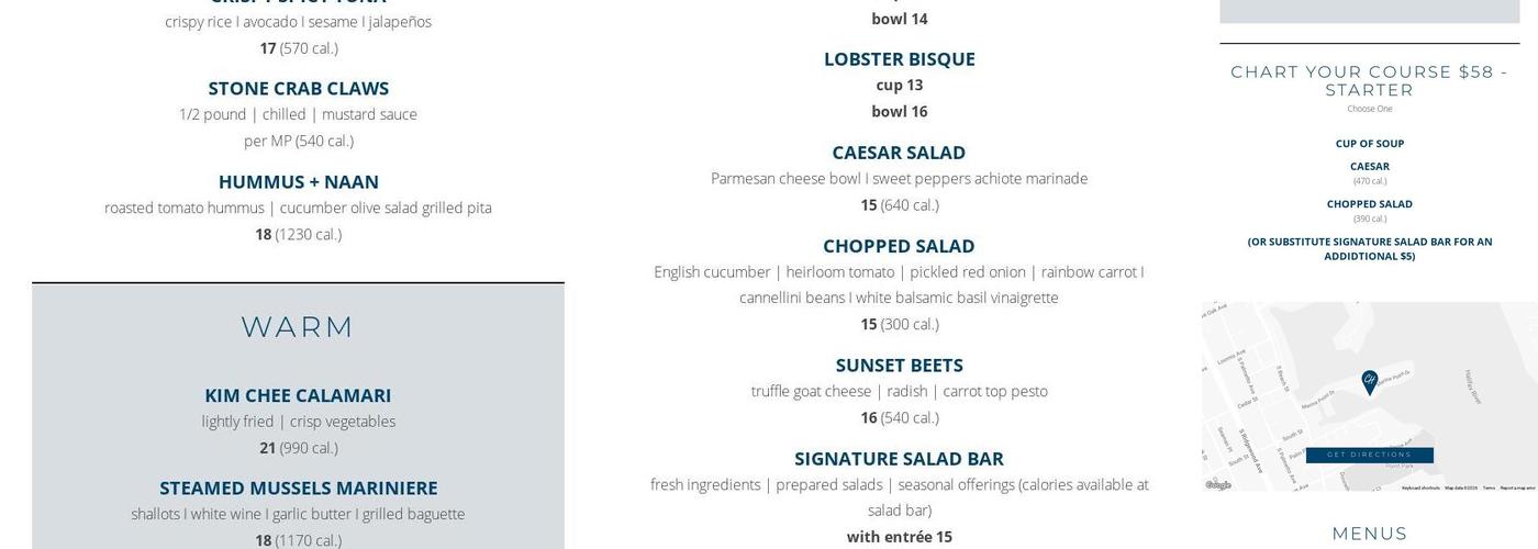Chart House Menu
