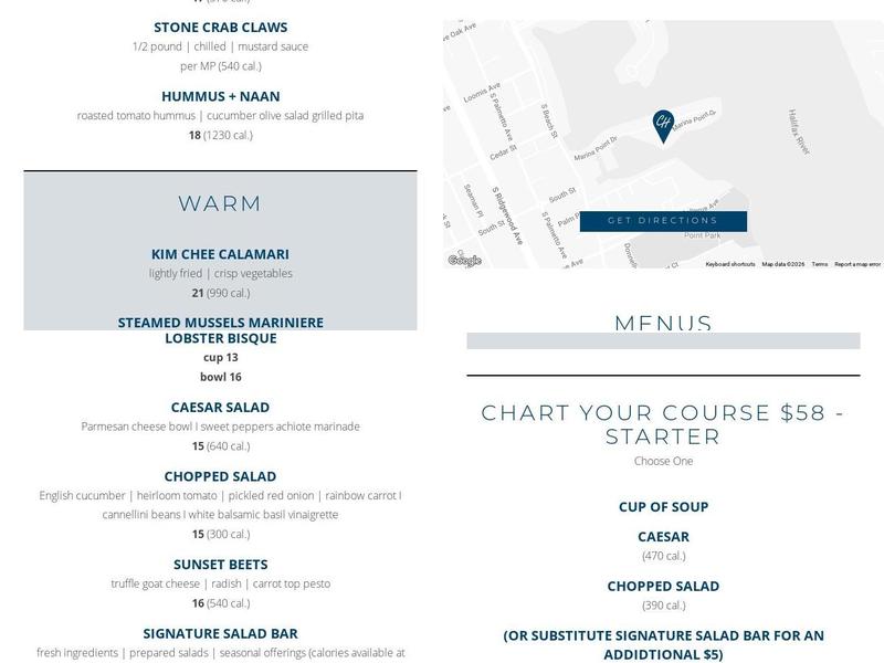 Chart House Menu