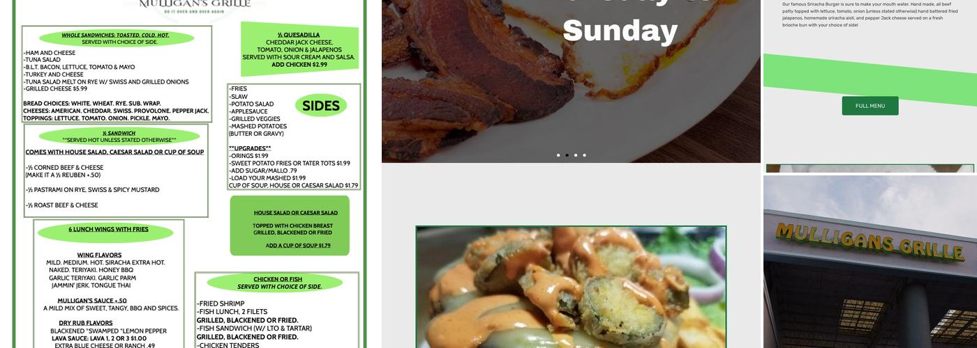 Mulligans Grille Menu