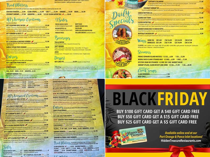 Hidden Treasure Tiki Bar & Grill Menu